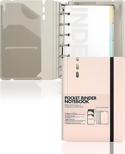 Miniatura 1 de CAGIE Cuaderno pequeño A7 con páginas extraíbles, de tapa dura, con espiral, recargable, para tomar notas, cuaderno de bolsillo con páginas