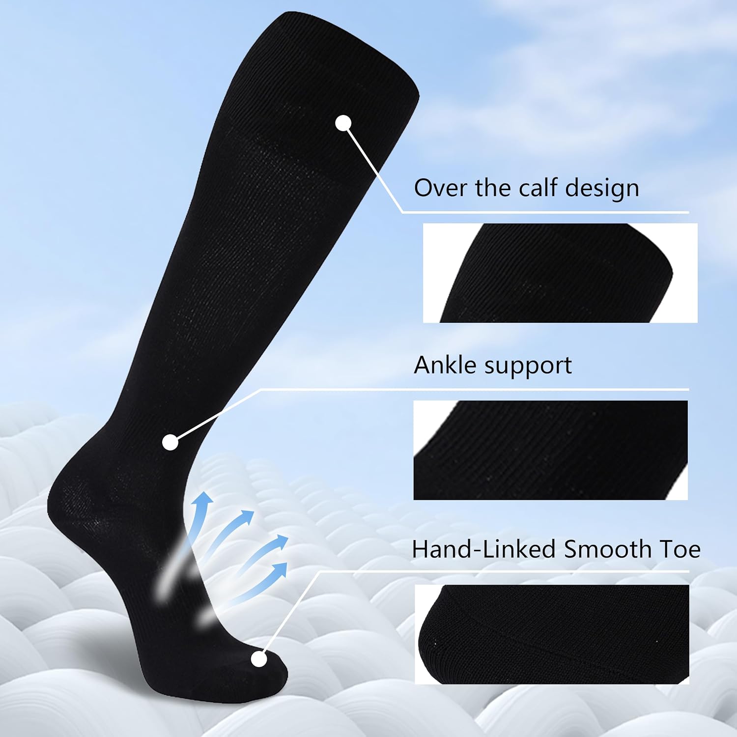 Dsource Unisex Soccer Socks, Knee High Solid Baseball Football Sports Team Socks