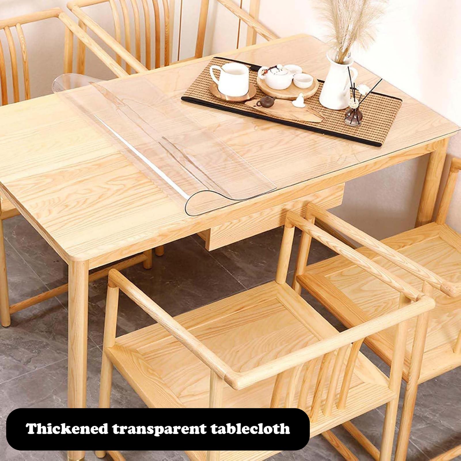 Tovagliola lavabile in plastica trasparente tovaglia rettangolare impermeabile spessa copertina trasparente mobili pellicola protettiva per la sala da pranzo in cucina.