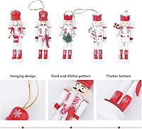 Vista 8 de GALPADA 5 piezas de decoración de cascanueces Navideñas para Exteriores, adornos Navideños para exteriores, decoración de marionetas de madera