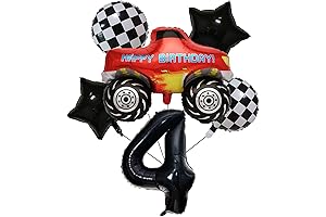 Monster Truck Black Number 4 Balloons