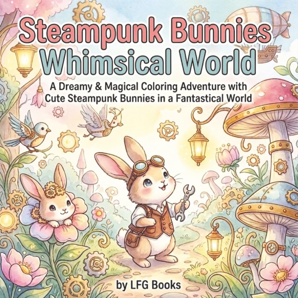 Steampunk Bunnies Whimsical World: A Dreamy & Magical Coloring Adventure with Cute Steampunk Bunnies in a Fantastical World (Steampunk Bunnies Whimsical Edition)