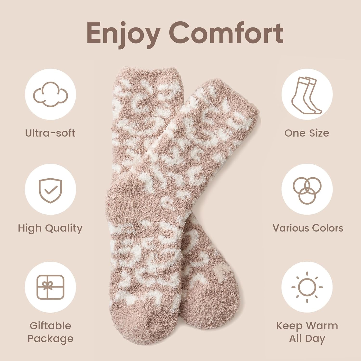 Snuggle Sac Warm Fuzzy Socks Christmas Socks for Women Super Soft Cozy Winter Slipper Socks Set Birthday Gifts For Her 4Pairs