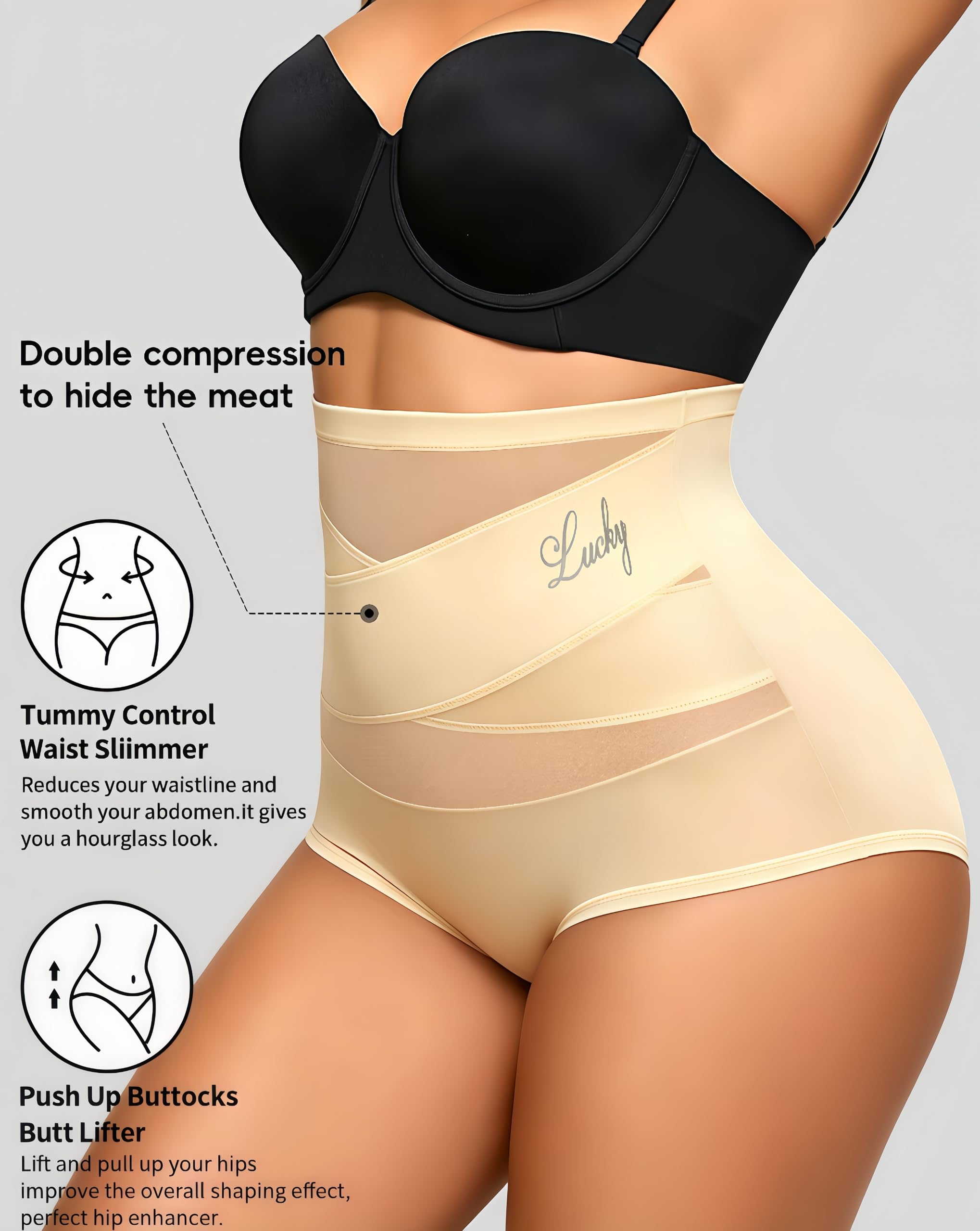 MEIION Bengka Culottes gainantes pour Femme, Taille Haute, Spécial Post Partum,Pantalon Gainant sans Coutures,et Sculptant en Ventre Plat Invisible Panty,Minceur ShapeInvisible,Respirable Confortable