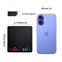 Vista 2 de MiiCoffee Báscula de Café Nano con Temporizador, Báscula de Espresso con Tara Automática, Sensor Táctil y Cubierta de Silicona