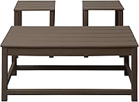 Vista 8 de WestinTrends Malibu - Juego de mesa auxiliar y café para exteriores, 3 piezas, para silla Adirondack, color marrón oscuro