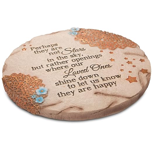 Pavilion Gift Company 19058 Light Your Way Memorial Garden Stone, 10-Inch, Stars in The Sky, Original Version