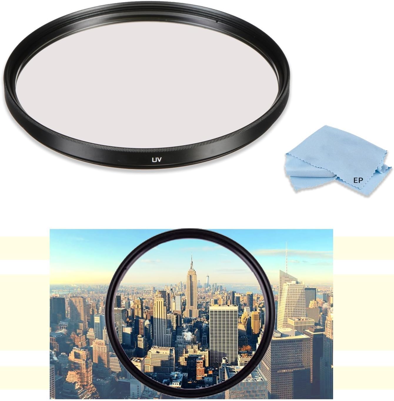 Eternal PhotoHigh Definition 58mm UV Ultraviolet Protection Lens Filter for Tamron AFF004S700 SP 90MM F/2.8 DI Macro Lens for Sony Alpha Camera โ Fixed