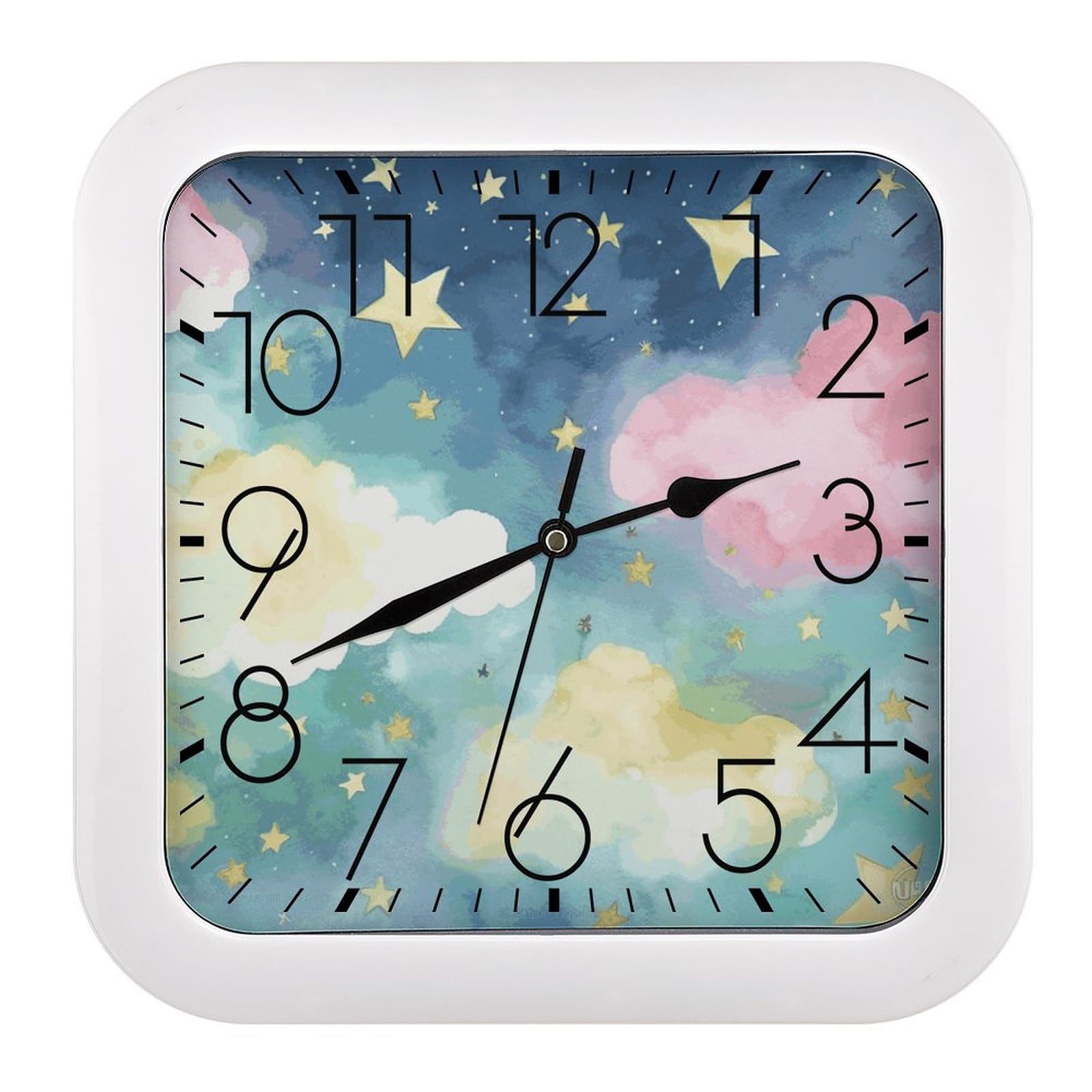 Horloge murale silencieuse 25,4 cm en plastique pour éliminer les bruits de tic-tac