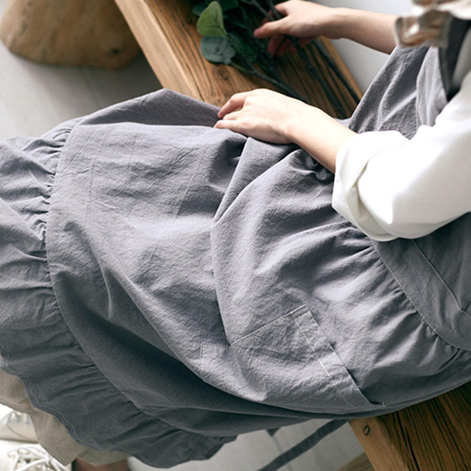 Tablier en coton avec poches pour cuisine, jardin et restaurant