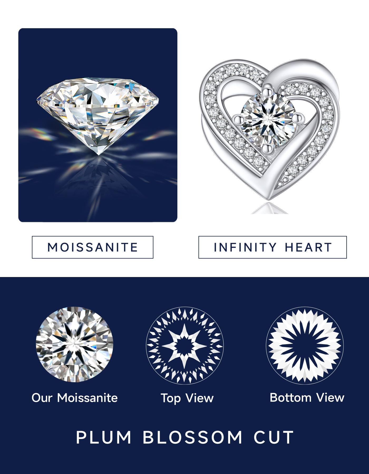 MomentWish Orecchini Moissanite Argento 925/Oro 18K/Neri, 1-2 Carati Orecchino Punto Luce Donna Uomo Bottone Anallergici Simulato Diamanti Brillanti VVS1 D Colore con Certificato GRA Regalo 5/6.5mm