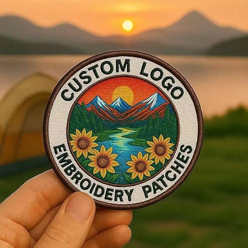 Parches bordados personalizados, 4 piezas, cuadradosrectangulares, diseño personalizado, 4 pulgadas o menos, respaldo termoadhesivo