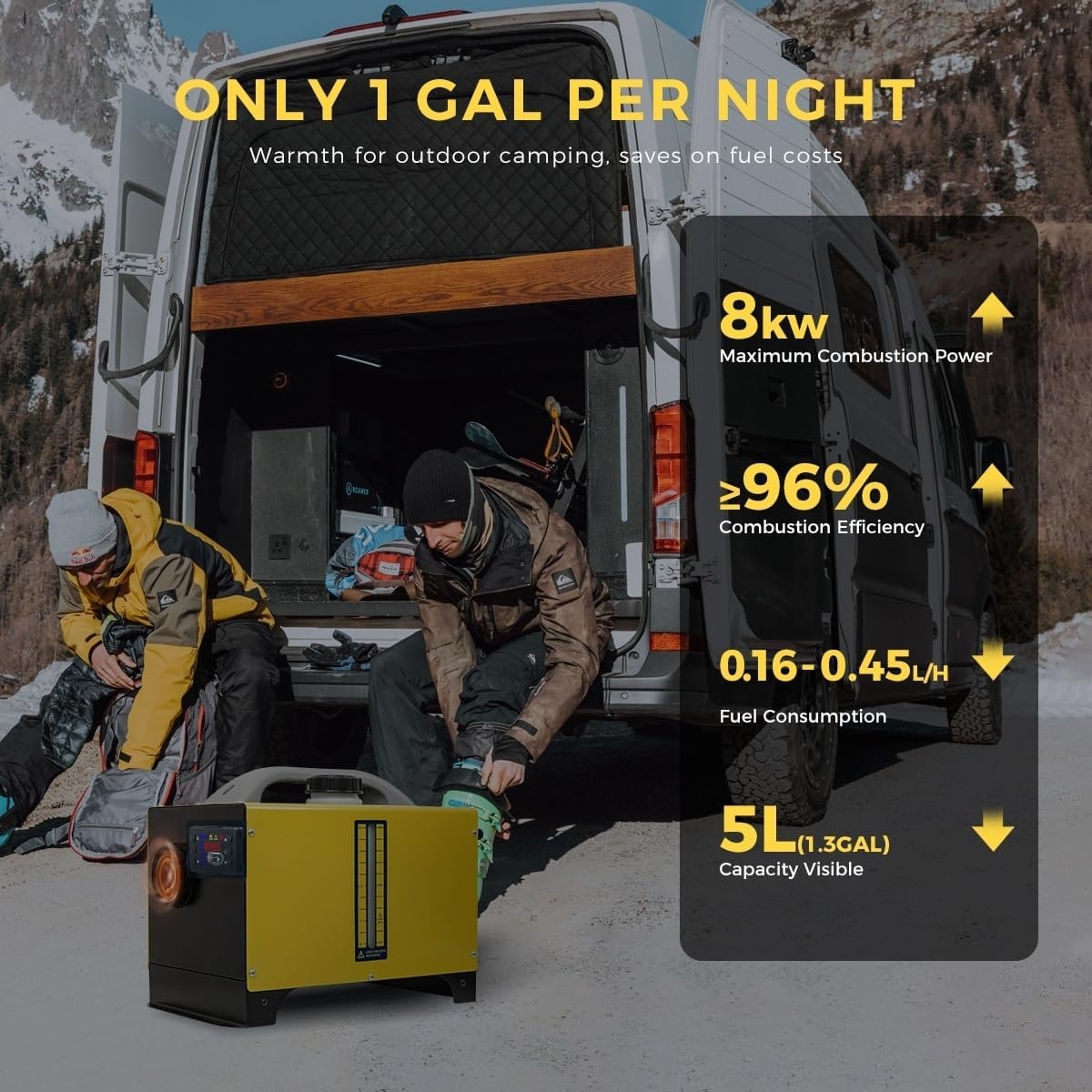 Sunster diesel heater fuel efficiency and heating power