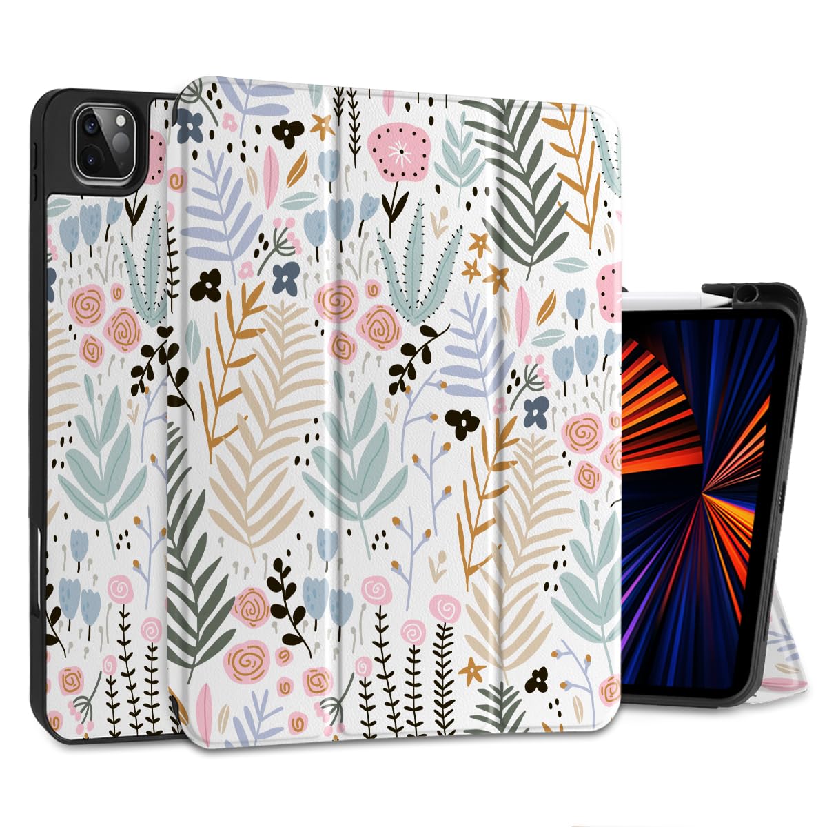 DONGKE Case for iPad Pro 12.9 inch 6th Generation 2022, Built-in Pencil Holder + Trifold Stand + Auto Wake/Sleep + Protective Cover for iPad Pro 12.9 5th/4th/3rd Gen - Tiny Flowers (B0CW61R43T) Amazon Price History, Amazon Price Tracker