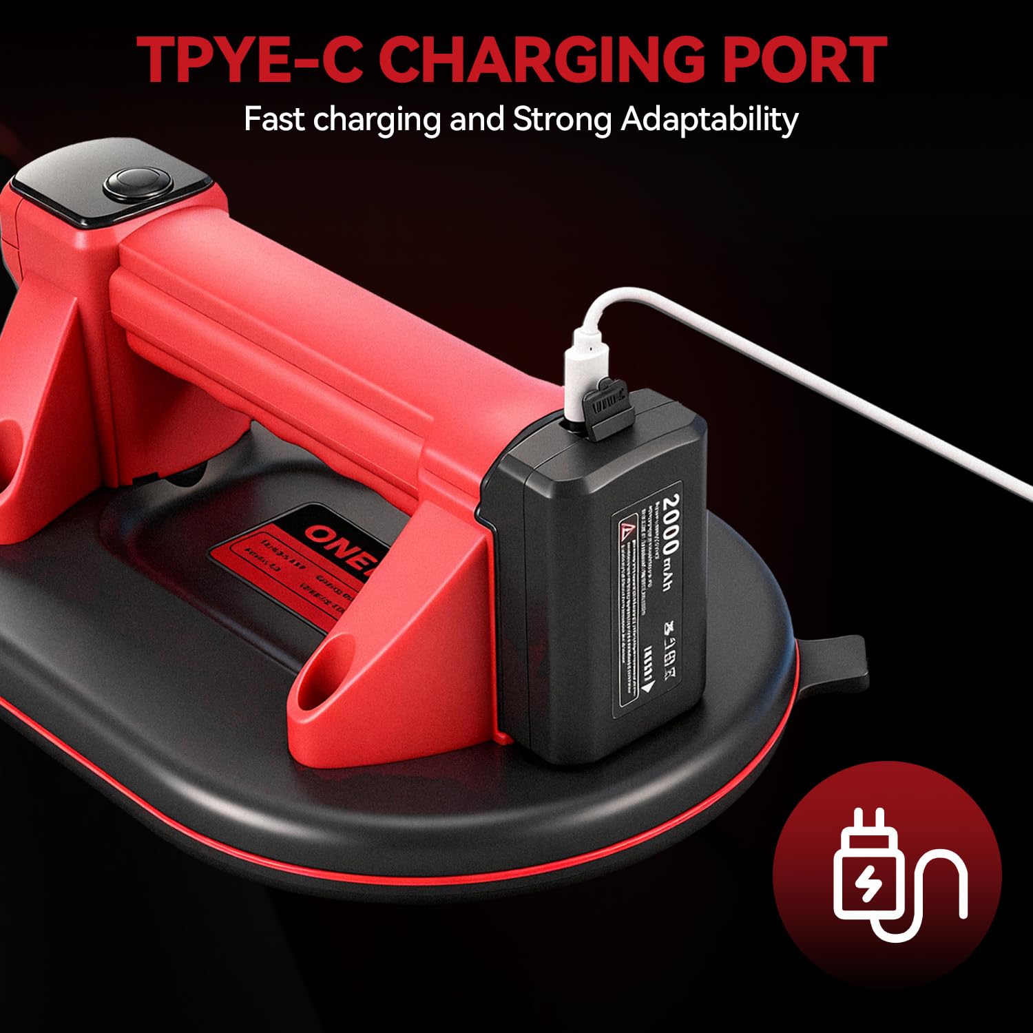 ONEVAN Akku Saugheber 300KG Supersaugkraft mit 4000mAh Akku & Typ-C