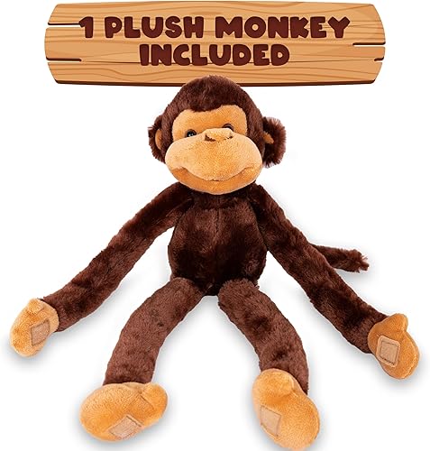 Miniatura 2 de ArtCreativity Mono de peluche de brazo largo, mono colgante de 23 pulgadas con extremidades conectables, animal de peluche ultrasuave y abrazable