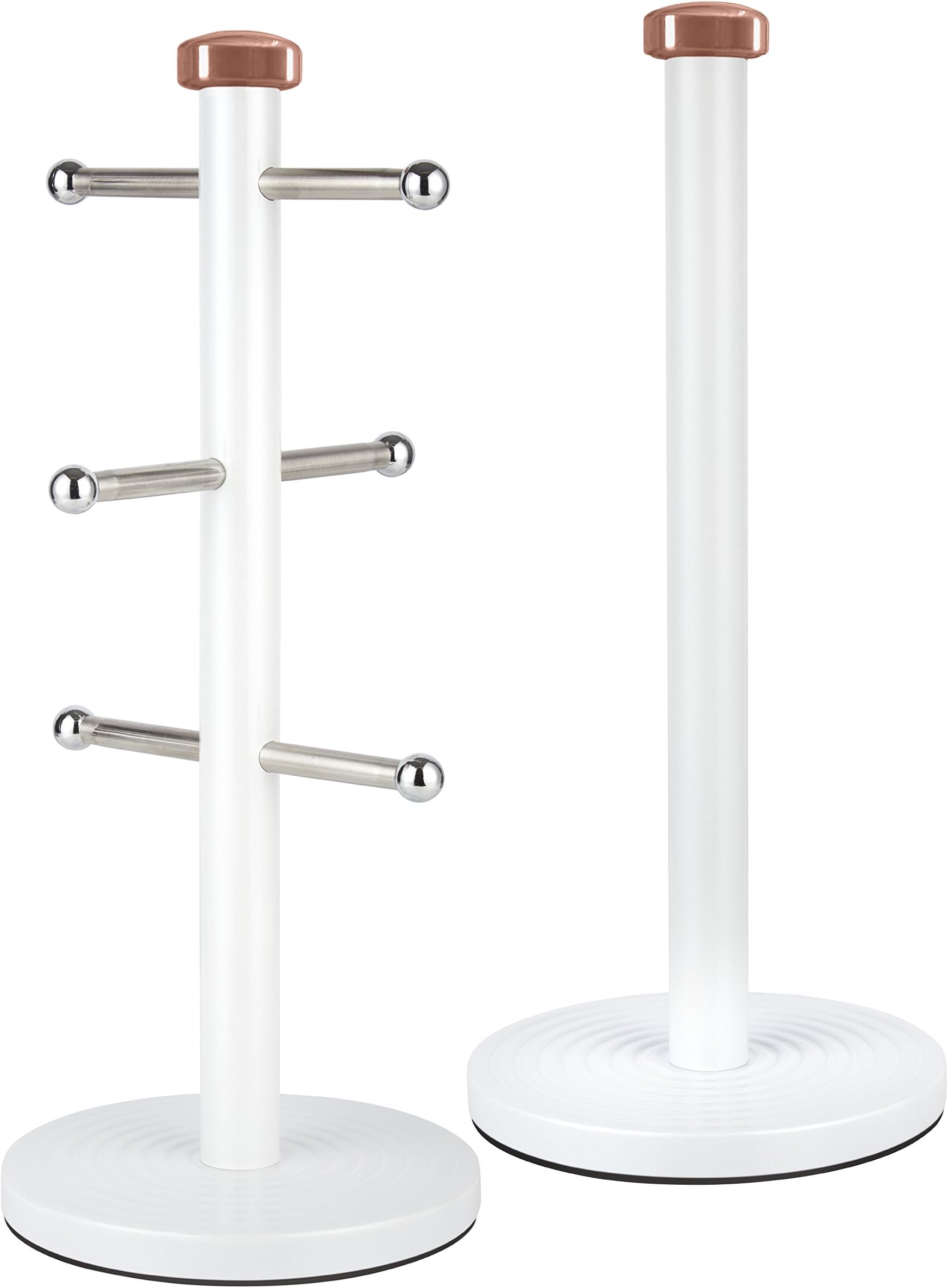 doesnotapply 2 Pack Wooden Mug Tree and Kitchen Roll Holder Set 6 Cups