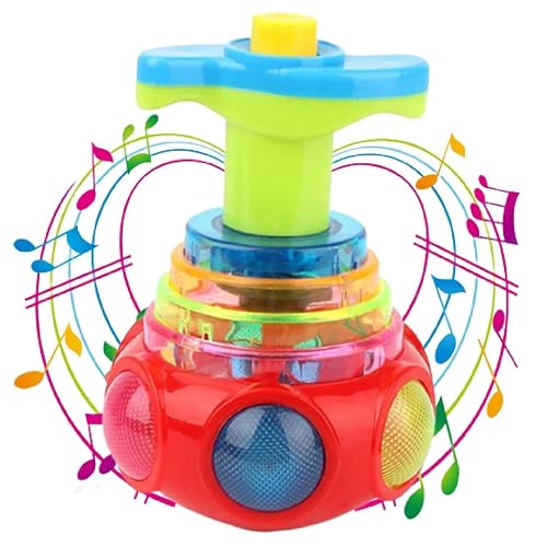 Toy Imagine Light-Up Gyro Spinner Toy with Launcher – Spinning LED Top for Kids & Adults – Pack of 1