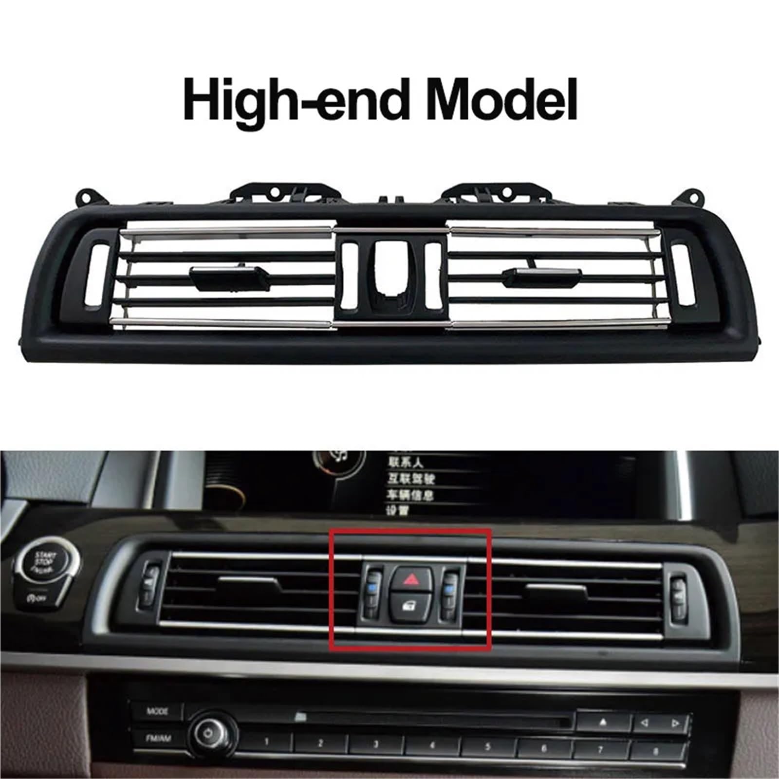 Pokrywa kratki wentylacyjnej LHD RHD przednia lewa prawa tylna klimatyzator klimatyzator chromowana pokrywa kratki wentylacyjnej pasuje zamiennik do BMW serii 5 F10 F11 F18 AC wentylacja (RHD prawa