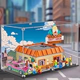 Acrylic Display Case for Lego 10352 The Simpsons: Krusty's Burgers Building Set– Dustproof Display Box & Showcase,, Display Box Compatible with Lego 10352 -Only Display case (Back Spray)