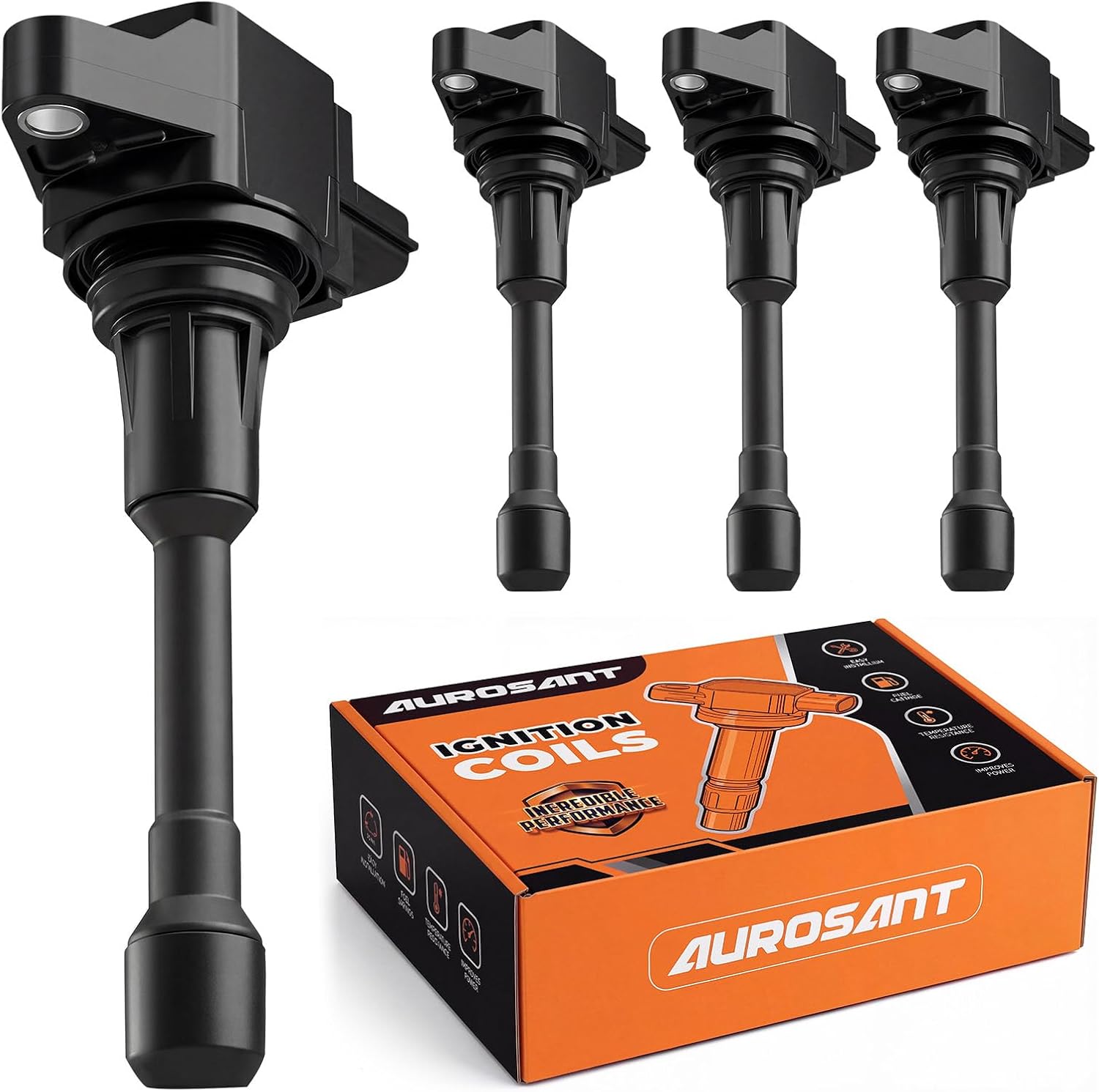Set of 4 Ignition Coil Pack Compatible with 2007 2008 2009 2010 2011 2012 2013 Nissan Altima Versa Sentra Rogue Cube NV200 2.5 1.8 1.6 2.0 L4 Replacement for UF549 & 9029