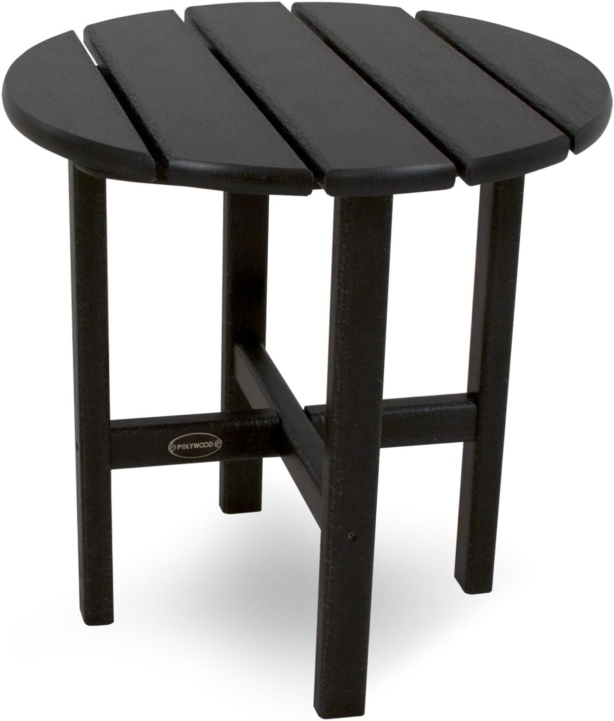 PolywoodRST18BL Round 18" Side Table, Black