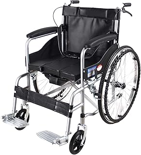 Litty Silla de Ruedas Ligera Plegable Silla de Ruedas fácil traslado de Transporte Silla de Ruedas con Brazo de Escritorio para Adultos o discapacitados Black
