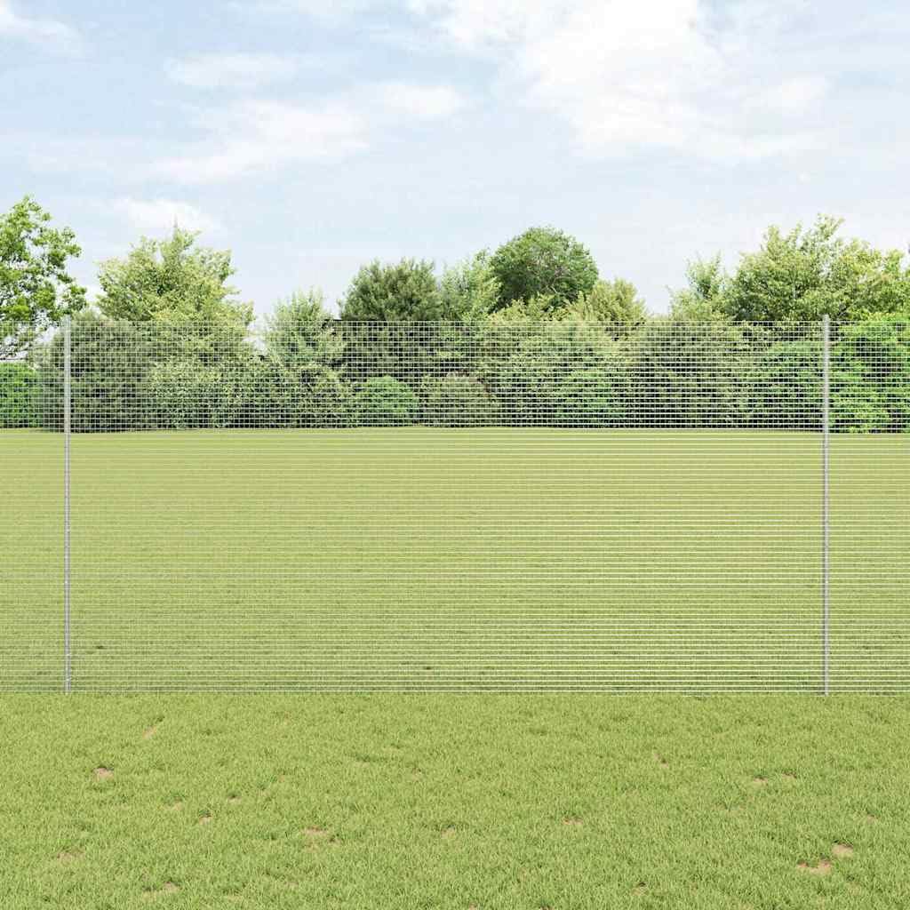 vidaXL Valla con Poste Plateado, Valla Moderna de Jardín y Terraza, Panel Resistente, Pantalla de Privacidad, Sistema Versátil