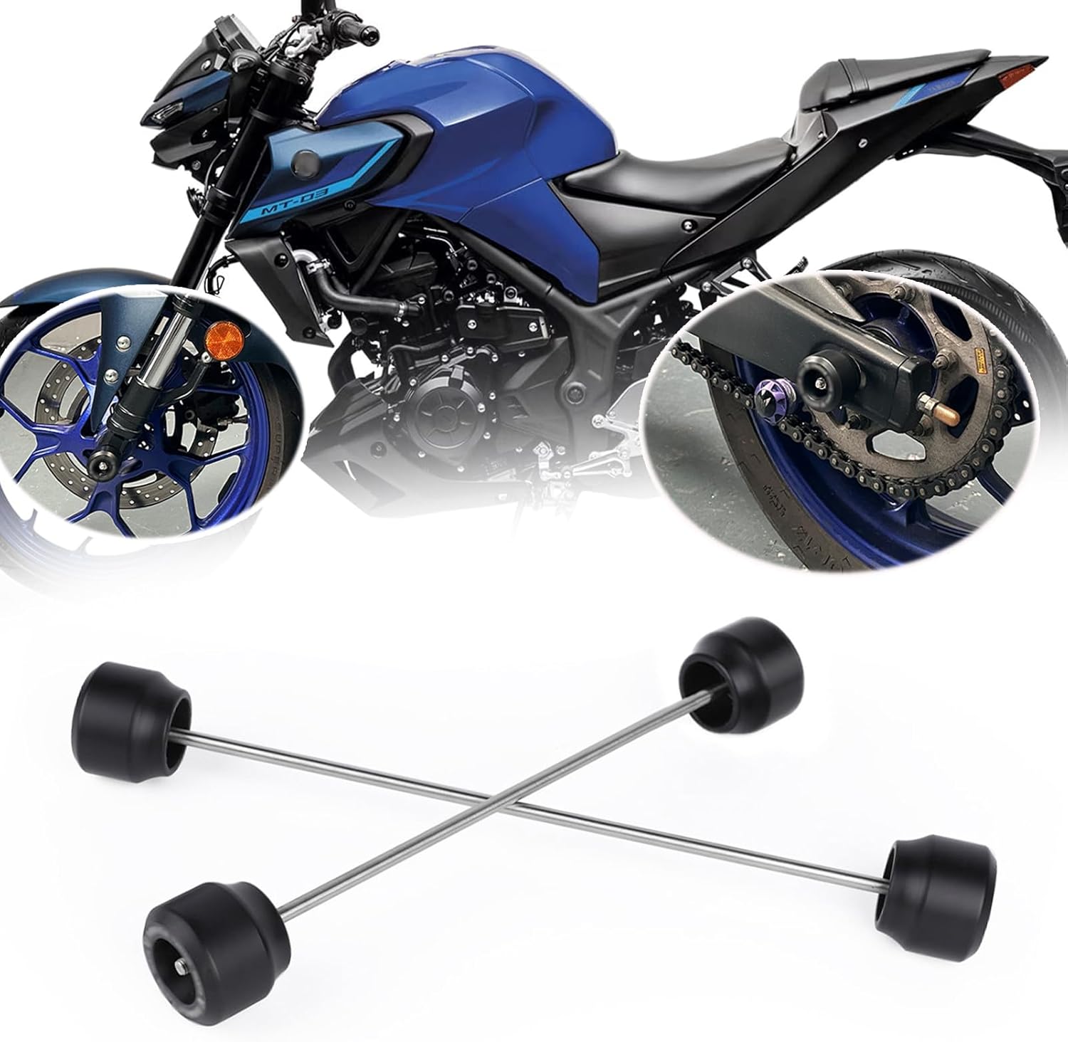 For MT-03 MT-25 YZF R25 R3 2025 crash pad protector motorcycle front and rear fork wheel frame slider collision wheel spindle protector MT-03 MT-25 YZF R25 R3 2014-2025 Motorcycle Accessories