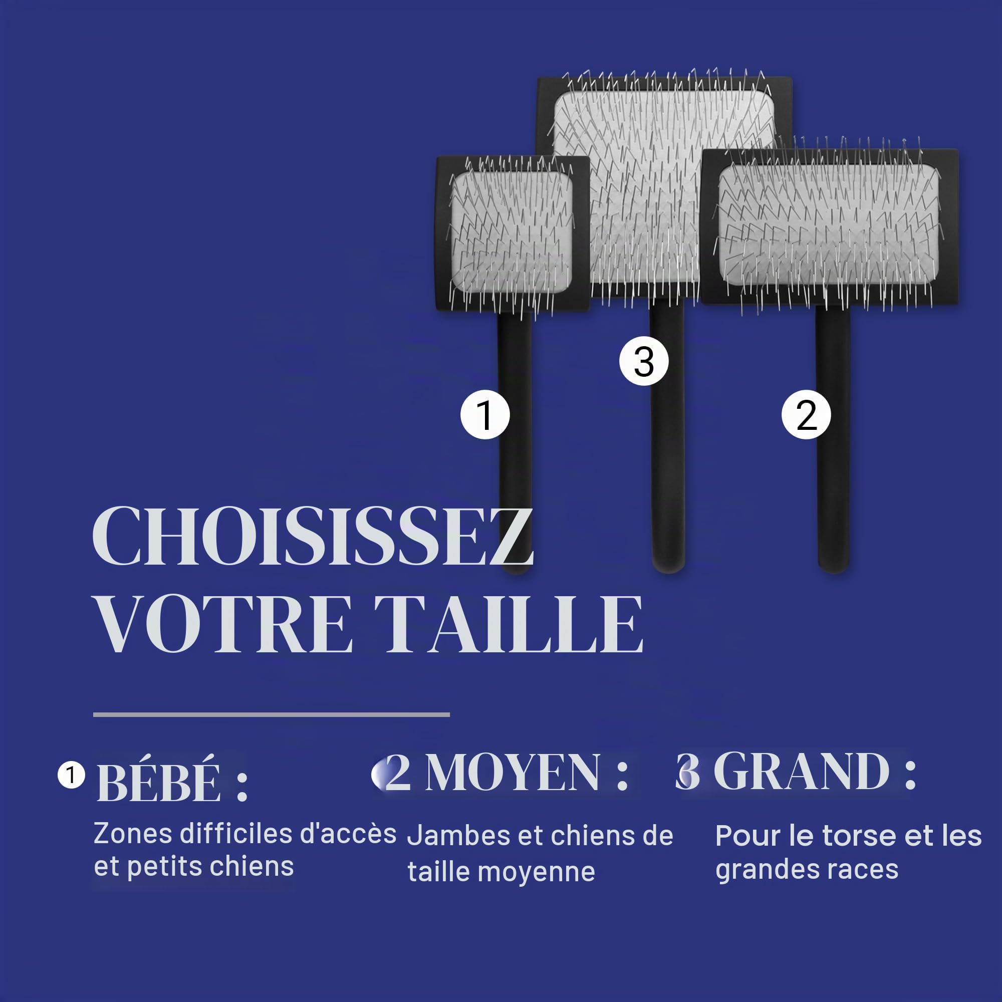 Chris Christensen Baby K Brosse démêlante pour chien Groom Like a Professional Style pelucheux Économie d'énergie Noir Taille S