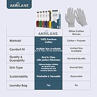 Vista 6 de 1 Talla 10 Pares Guantes de Algodón 100% Premium para Manos Secas Guantes Hidratantes Nocturnos para Eczema, Psoriasis y Tratamiento de Spa