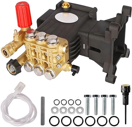 Biswing Pressure Washer Pump, 1" Shaft Horizontal Triplex Plunger, 4400