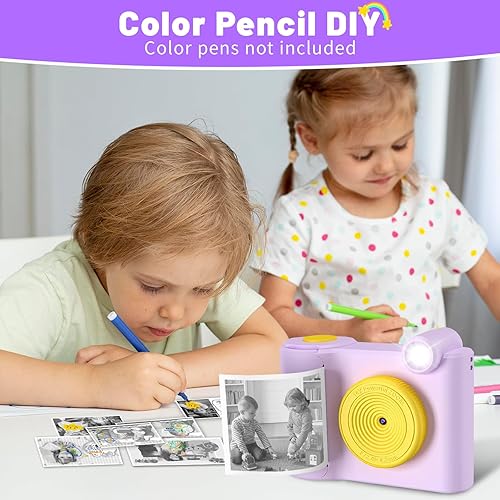 Miniatura 4 de Cámara para niños de impresión instantánea, cámara digital 1080P para niños con tarjeta SD de 32 GB, regalos de Navidad y cumpleaños, cámara