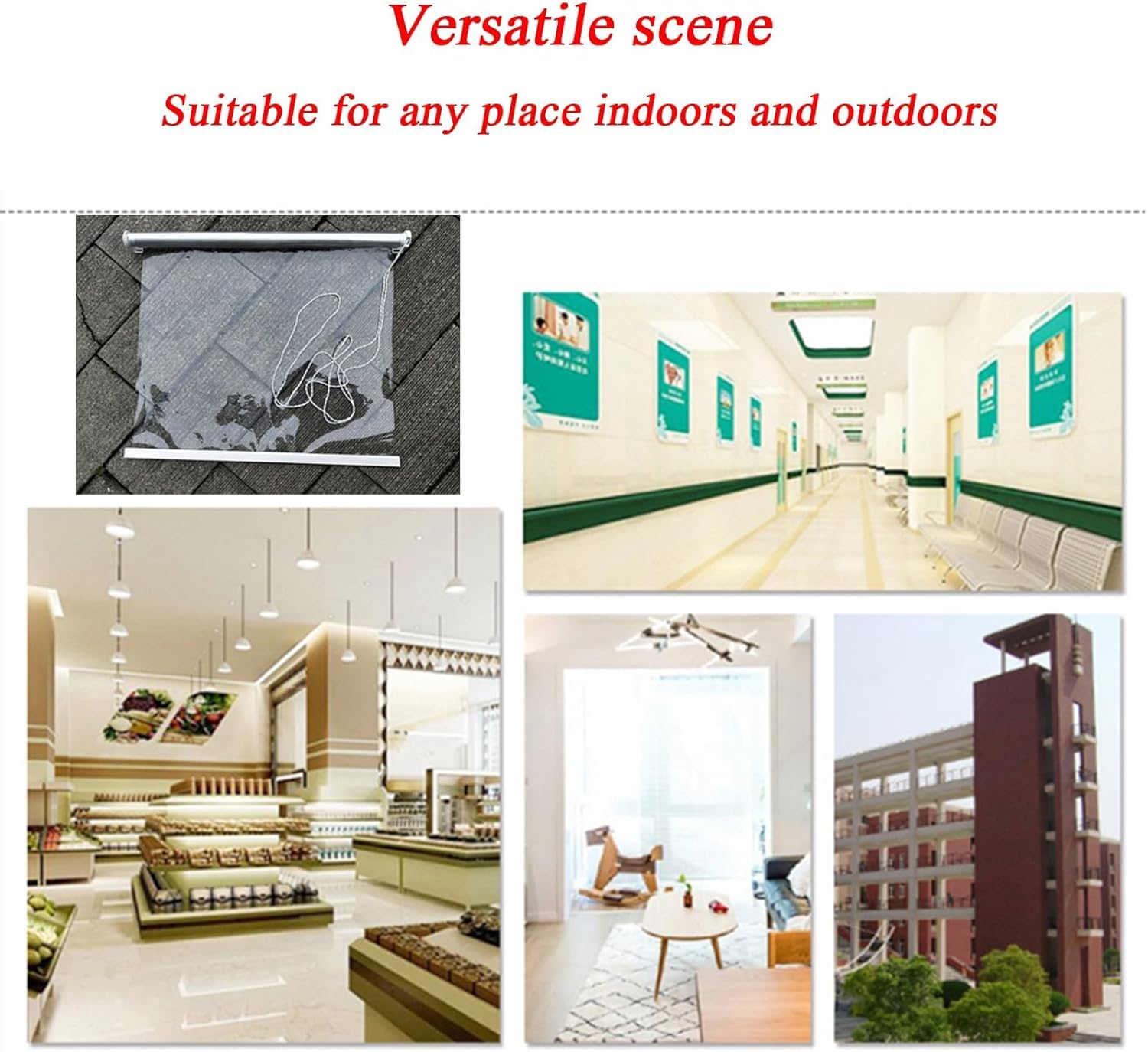 Stores enrouleurs Transparents, Stores enrouleurs extérieurs, Stores enrouleurs en Plastique Transparent for Cuisine intérieure et extérieure(1.5 * 2.5m)