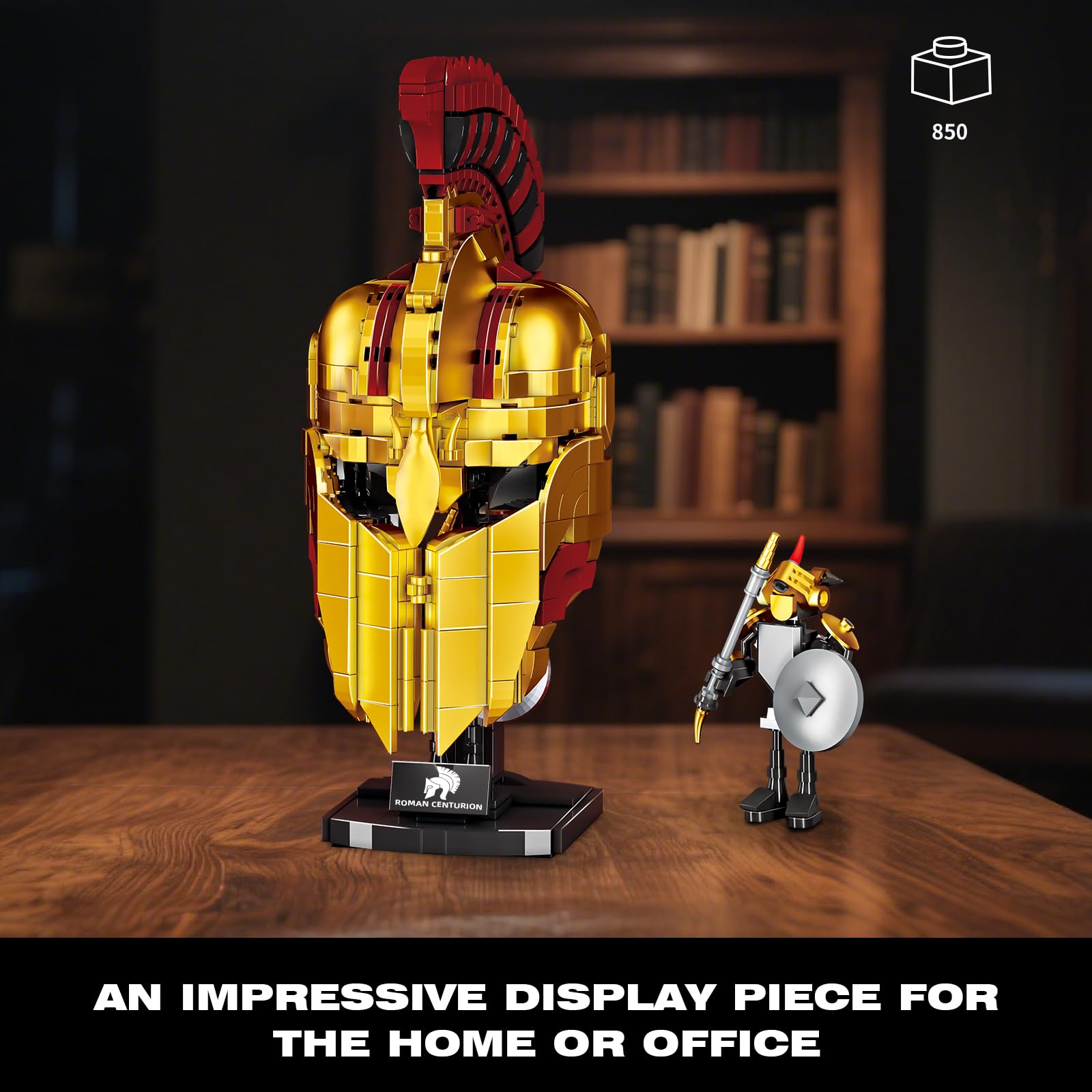 Ideas Roman Centurion Helmet Building Set, Collectible Cool Soldier Helmet Home Display Model, Compatible with Lego for Adults, STEM Gift Toy for Teens Boys 8-14 (850 PCS)