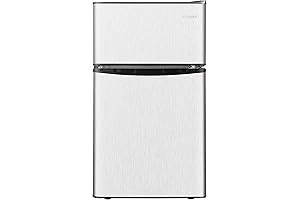EUHOMY Mini Fridge with Freezer, 3.2 Cu.Ft Compact Refrigerator with Freezer, 2...