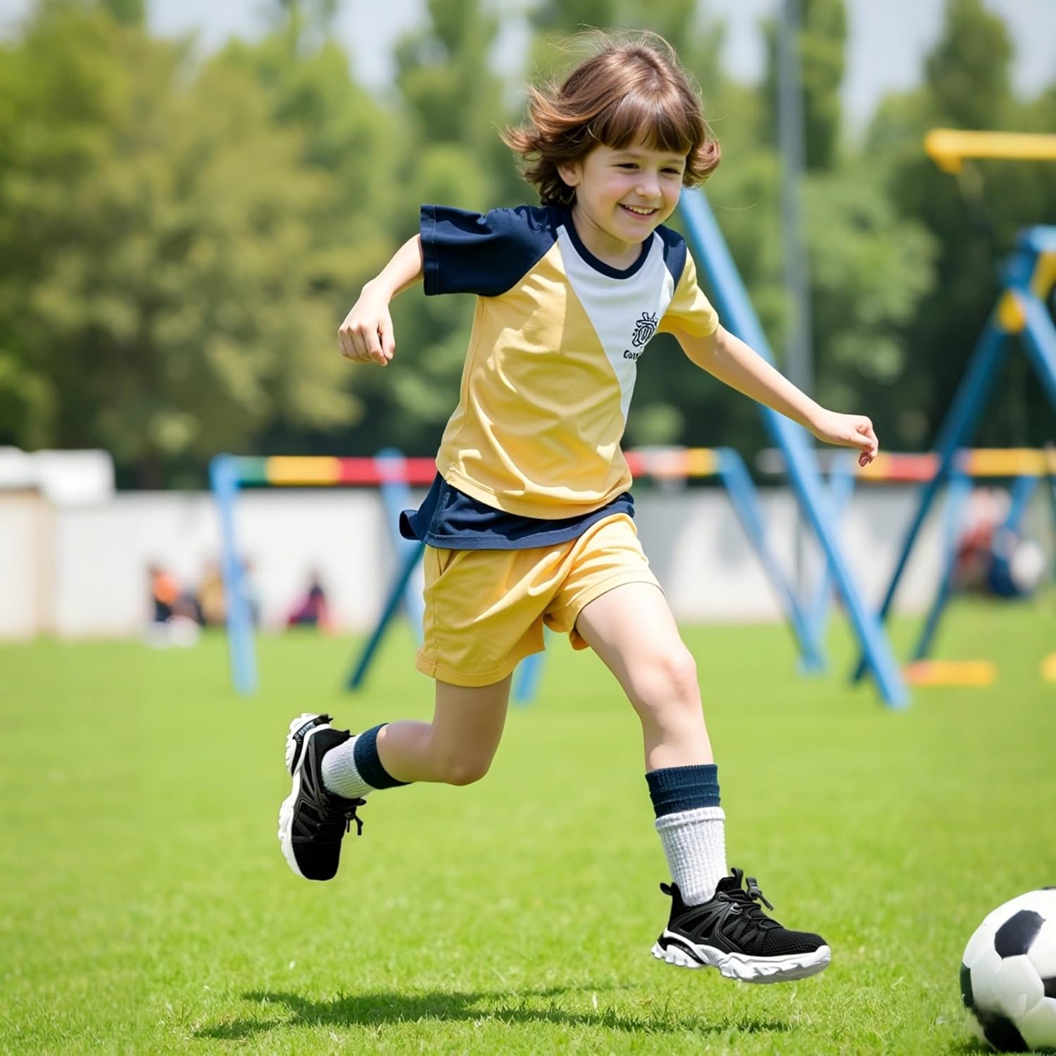 Boys Girls Shoes Kids Sneakers Lightweight Breathable Tennis Athletic Running Shoes for Toddler/Little Kid/Big Kid 4 Big Kid Black image 2 of 6 B0D5R311L1