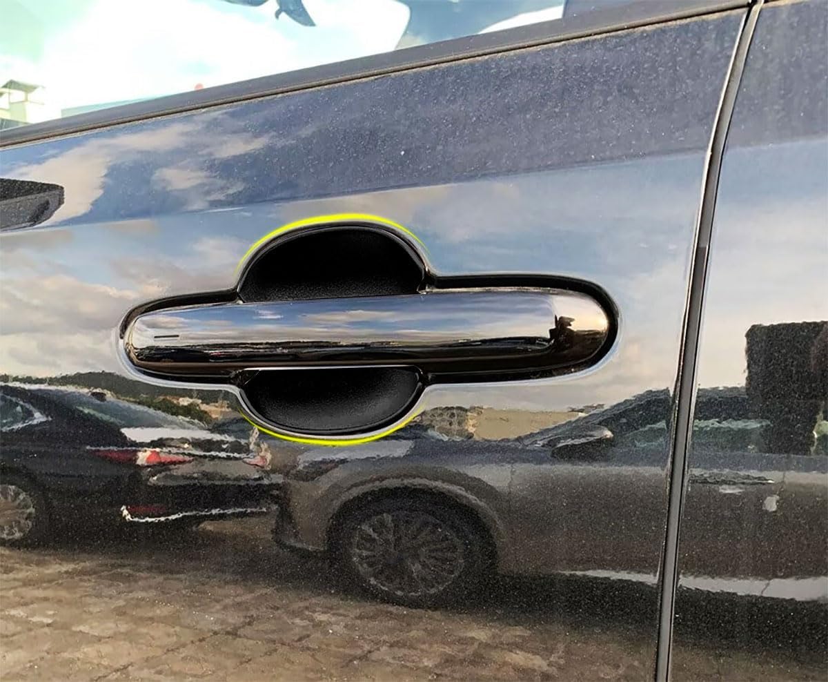 Exterior Door Handle Bowl Covers Compatible with Toyota New Grand Highlander 2024 2025 2026 Door Handle Cup Bowl Cover Trims Exterior Car Accessories ABS 4PC(Glossy Black Style)