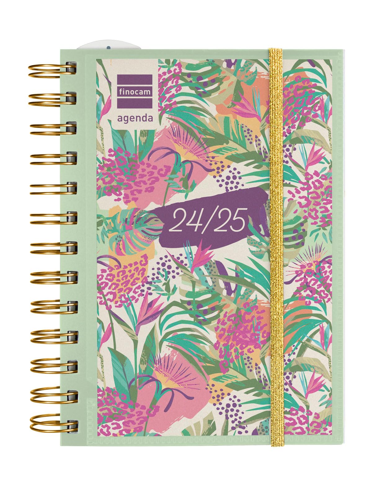 Finocam - Agenda Mini Institut 2024 2025 Semana Vista Horizontal Septiembre 2024 - Agosto 2025 (12 meses) Personalizable Tropic Español