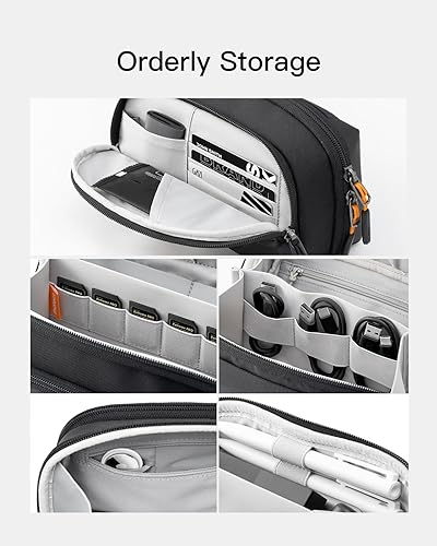 Miniatura 7 de Inateck Organizador de electrónica, organizador de cables de viaje resistente al agua, bolsa de tecnología portátil, estuche de transporte de