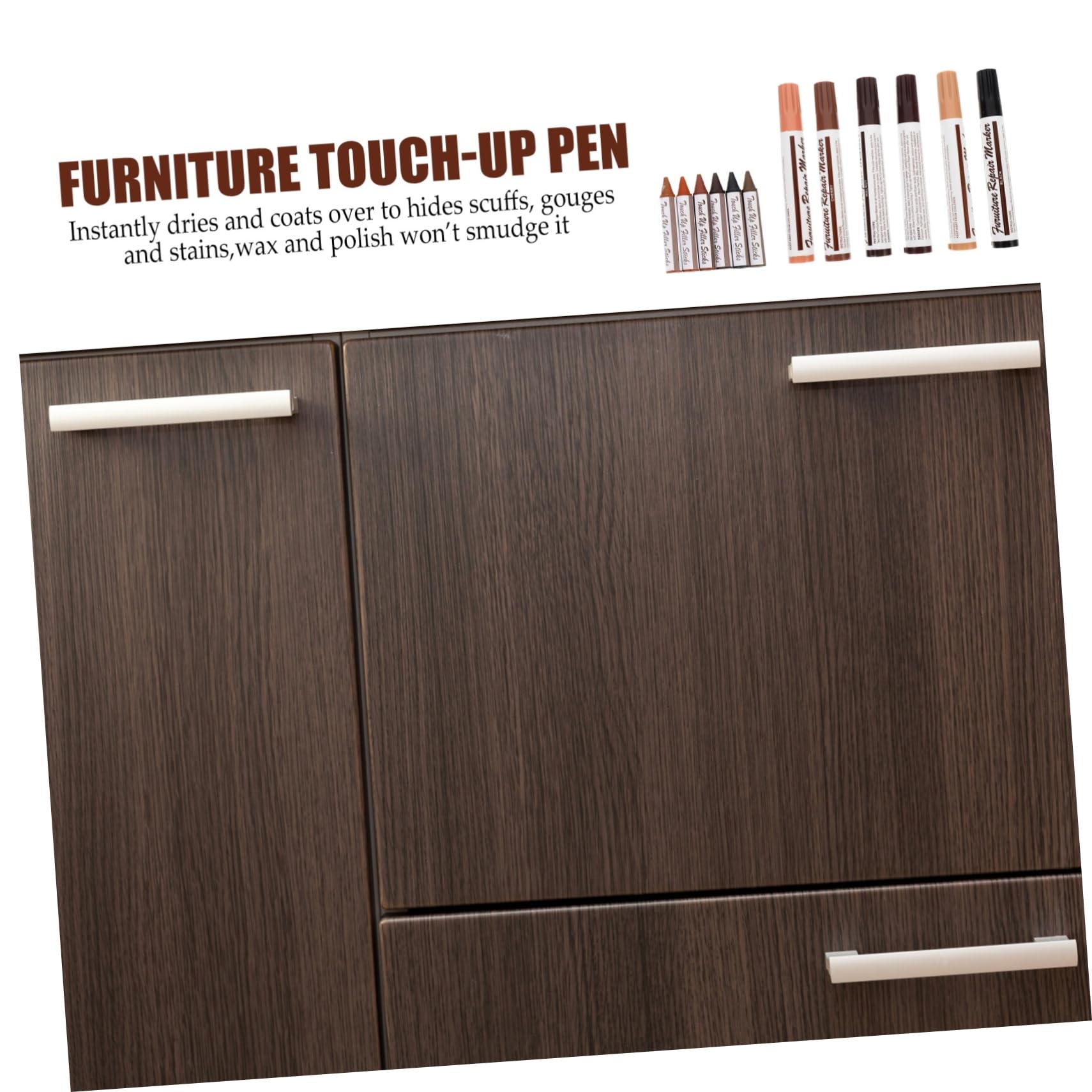 LALAFINA Stain Marker for Wood Floors 12pcs Furniture Touch up Pen Set Scratch Repair Kit