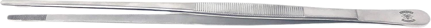Scientific Labwares Stainless Steel General Application Lab Forceps with Straight Broad Strong Tips (12 in. (300 mm))