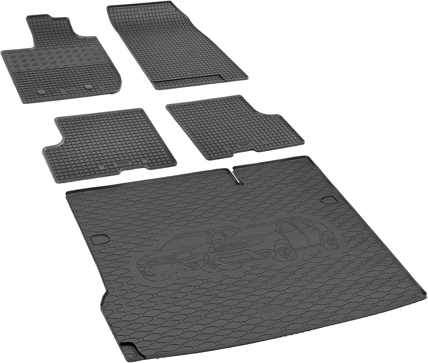 Tapis de Coffre pour Dacia Duster 2010-2018 en TPE Noir