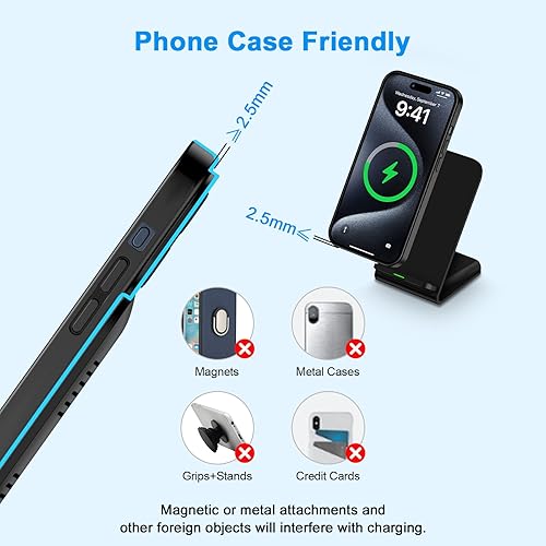 Miniatura 6 de Fast S24 Ultra Samsung - Soporte de cargador inalámbrico, paquete de 2 estaciones de carga inalámbrica de 15 W para Samsung Galaxy S24 Plus S23 FE
