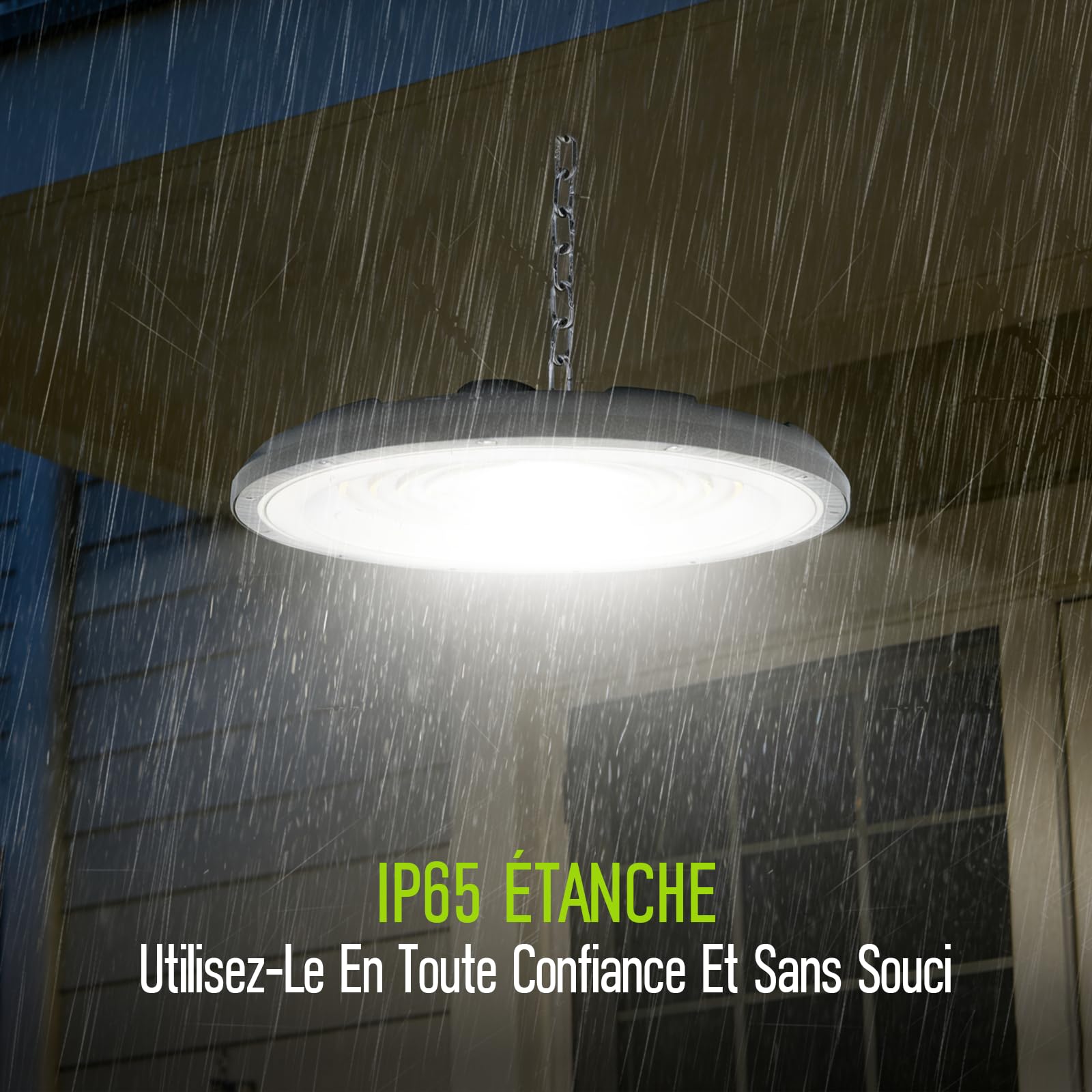 Maxled, Light is Led! LED High Bay 100W Spot LED pour Hall 10000LM Luminaire Étanche pour Hall 3CCT 3000K/4000K/6500K Lampe UFO IP65 Éclairage de Hall Angle de Rayonnement 90º Lampe Industrielle