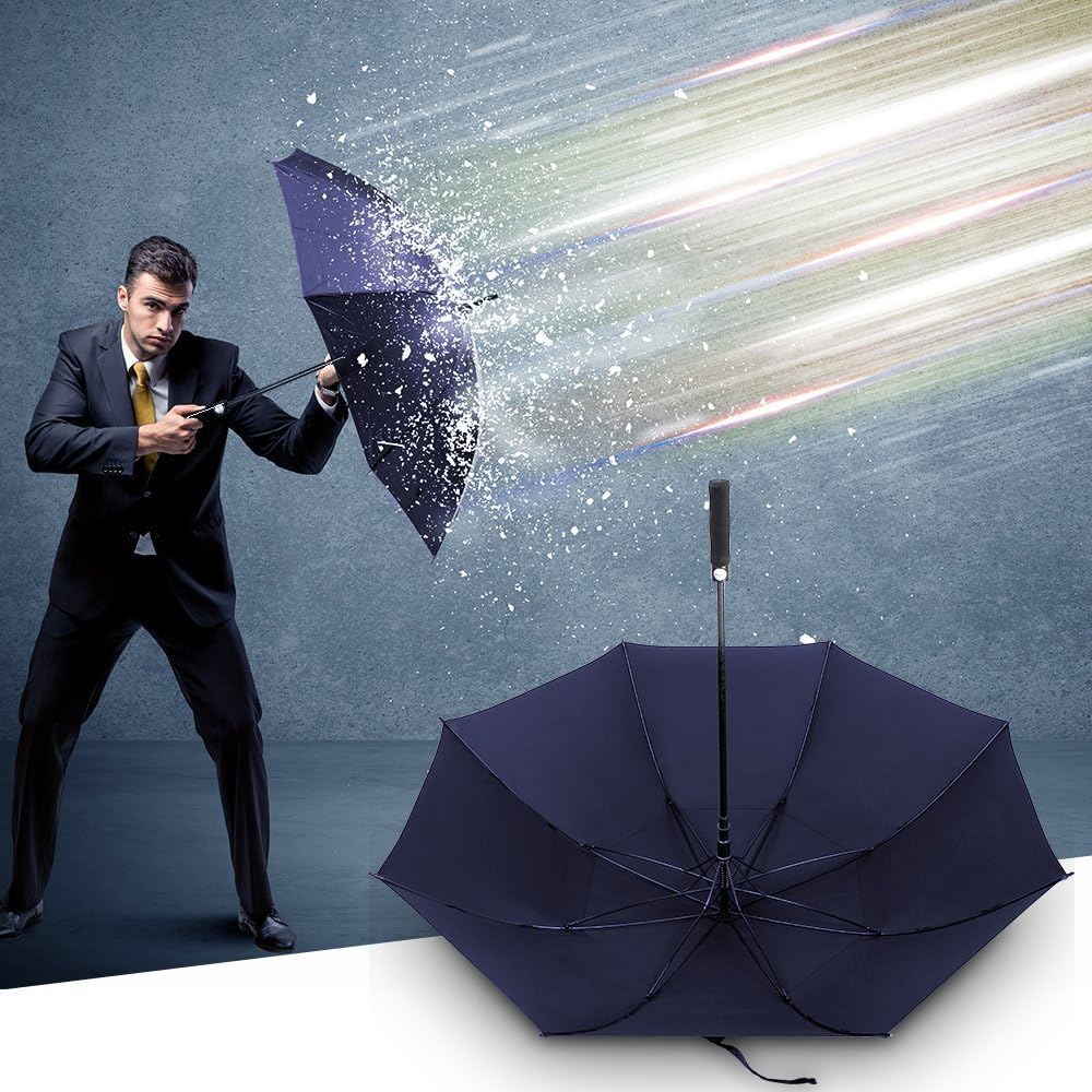 Big Umbrella Large Golf Umbrella 60 Inch Automatic Open Extra Large Windproof Umbrella Waterproof Sun Rain Protection Stick Umbrellas Teflon Rain Repellant