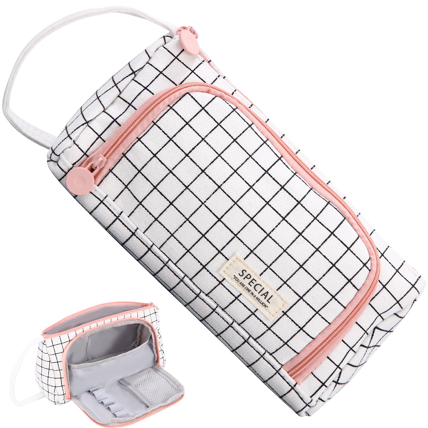 PERMUST Pencing Pencil Case Estuche Niña,Estuche Escolar Grande, Estuches de Lápices de Gran Capacidad, Bolsa de Lápices Lona Premium Organizador de Papelería para Niñas Niños Adolescentes