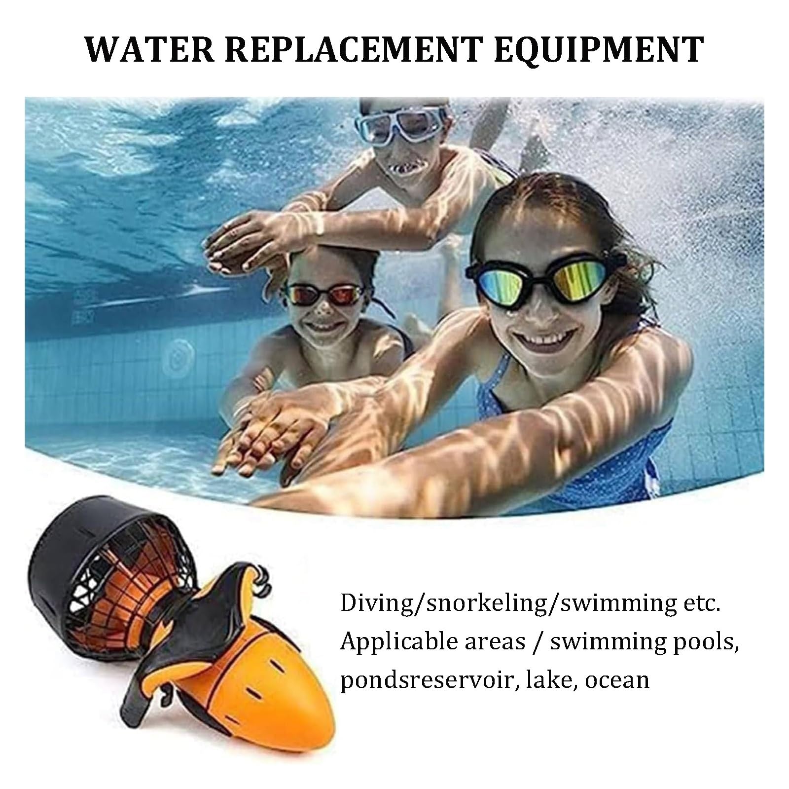 Propulsor Submarino Eléctrico De 300 W, Scooter Subacuático, Hélice De Agua De Doble Velocidad, Profundidad MáXima: 20 M, para Deportes AcuáTicos, Buceo, EsnóRquel Y Aventuras En El Mar.