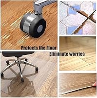 Vista 6 de Protector de PVC transparente de 0.039 in de grosor, resistente al agua, de plástico, rectangular, antideslizante, para mesa de café, escritorio