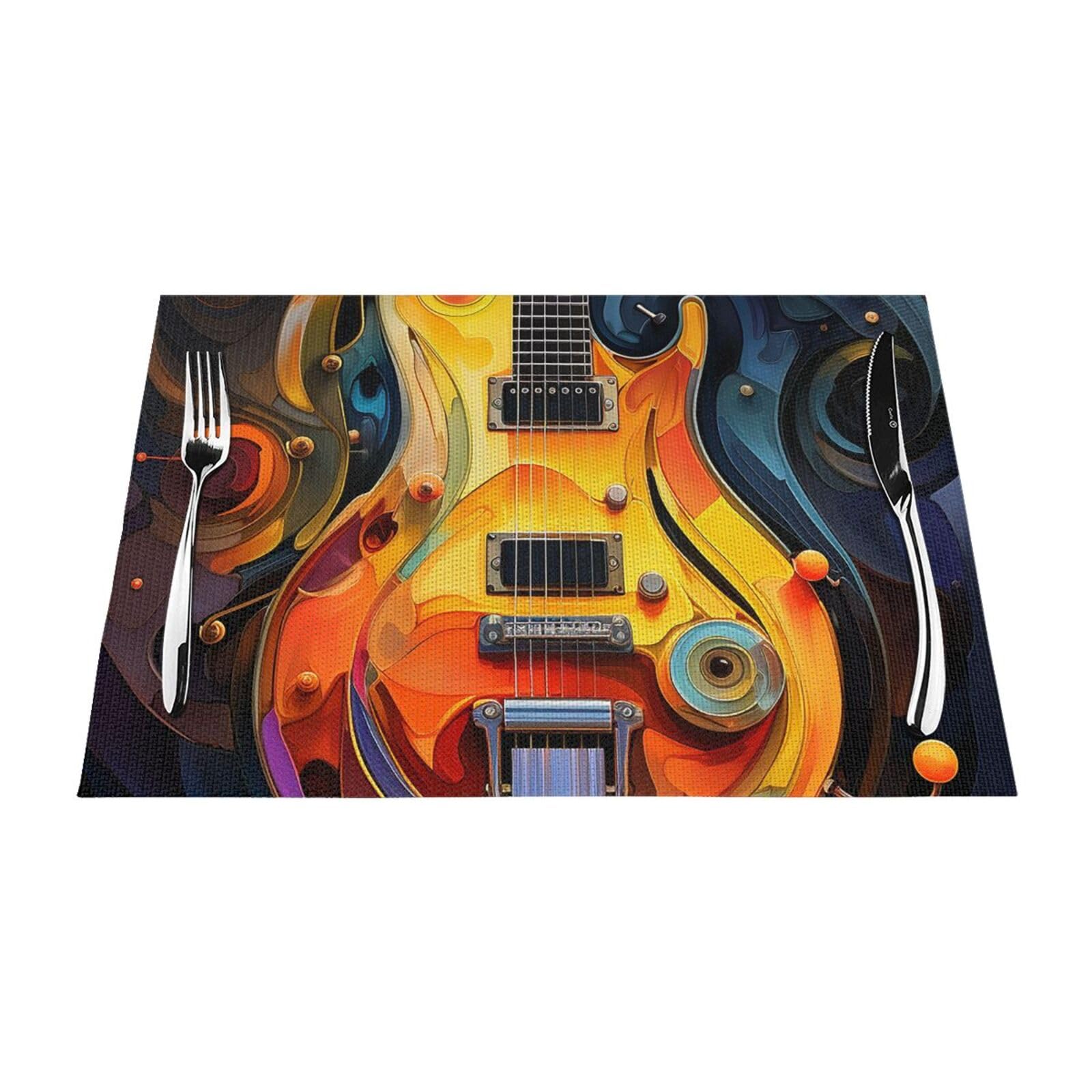 Sets de table résistants à la chaleur motif musique en vinyle 30x45 cm lot de 6